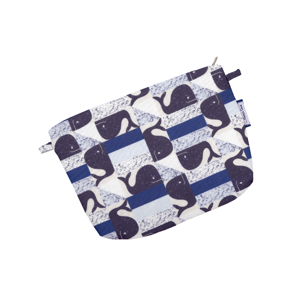 Mini Pochette Tissu Baleino Bleu