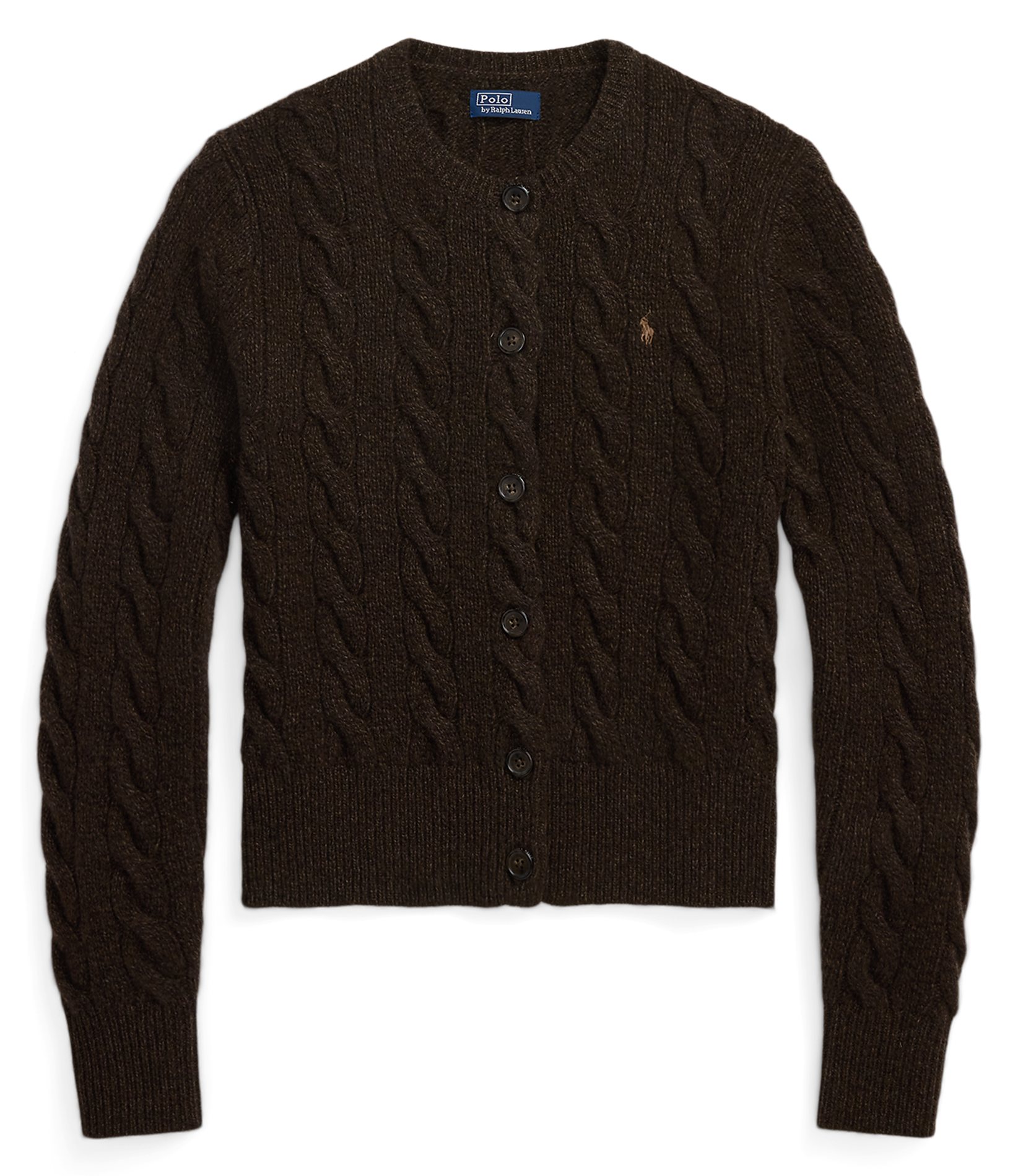 Gilet col rond en laine et cachemire | Marron