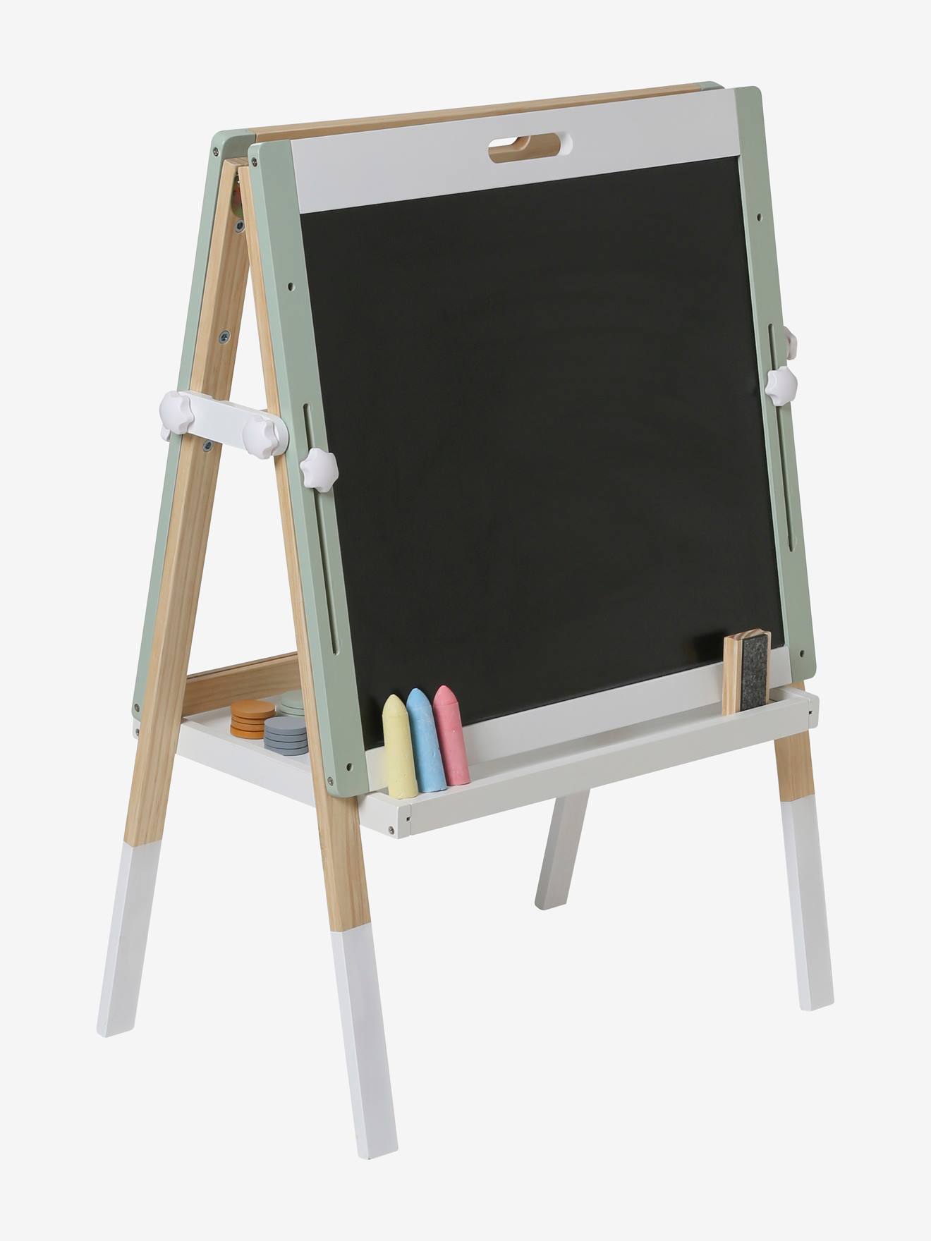 Quadro negro multicolorido de madeira 4 em 1 com certificação FSC®