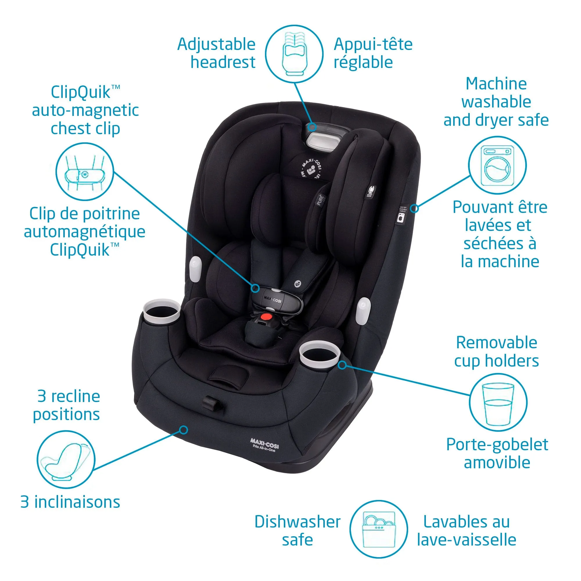 Maxi-cosi Siège d'Auto Pria All-in-one 4-100lb - Authentic Noir