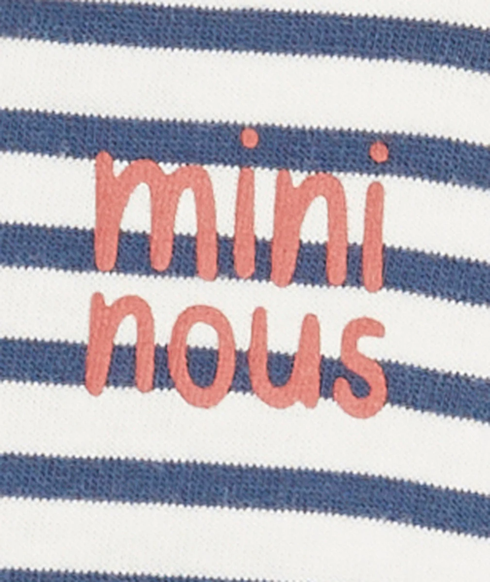 SOUS-PULL BÉBÉ GARÇON EN COTON BIO IMPRIMÉ À RAYURES MARINE