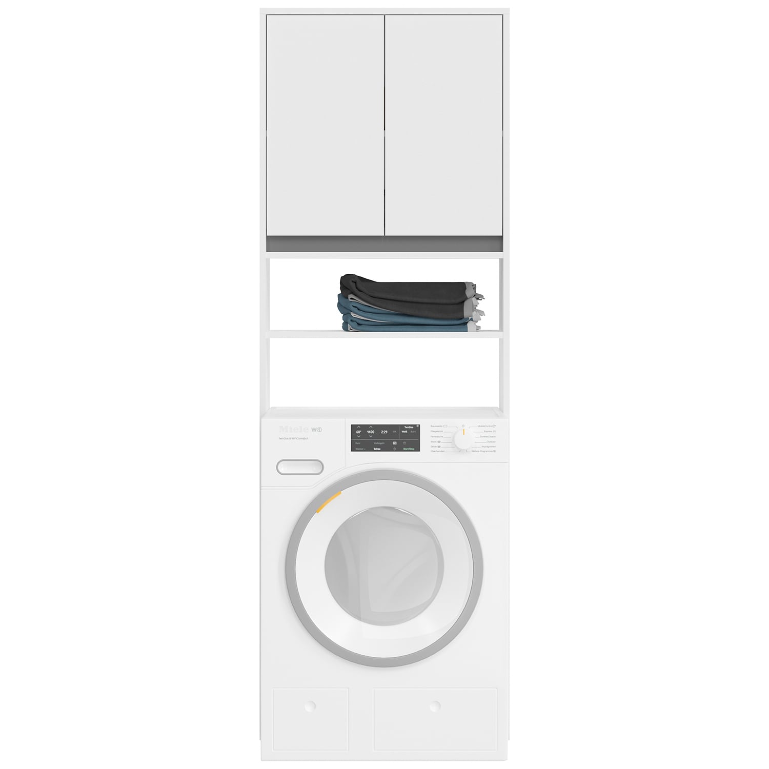 Waschmaschienenüberbau Torino weiß/grau B/H/T 65x190x25 cm