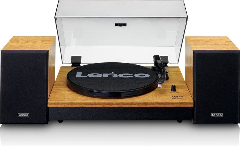 Lenco Platenspeler met Bluetooth - Twee externe Speakers - Auto-stop - LS-300WD - Hout