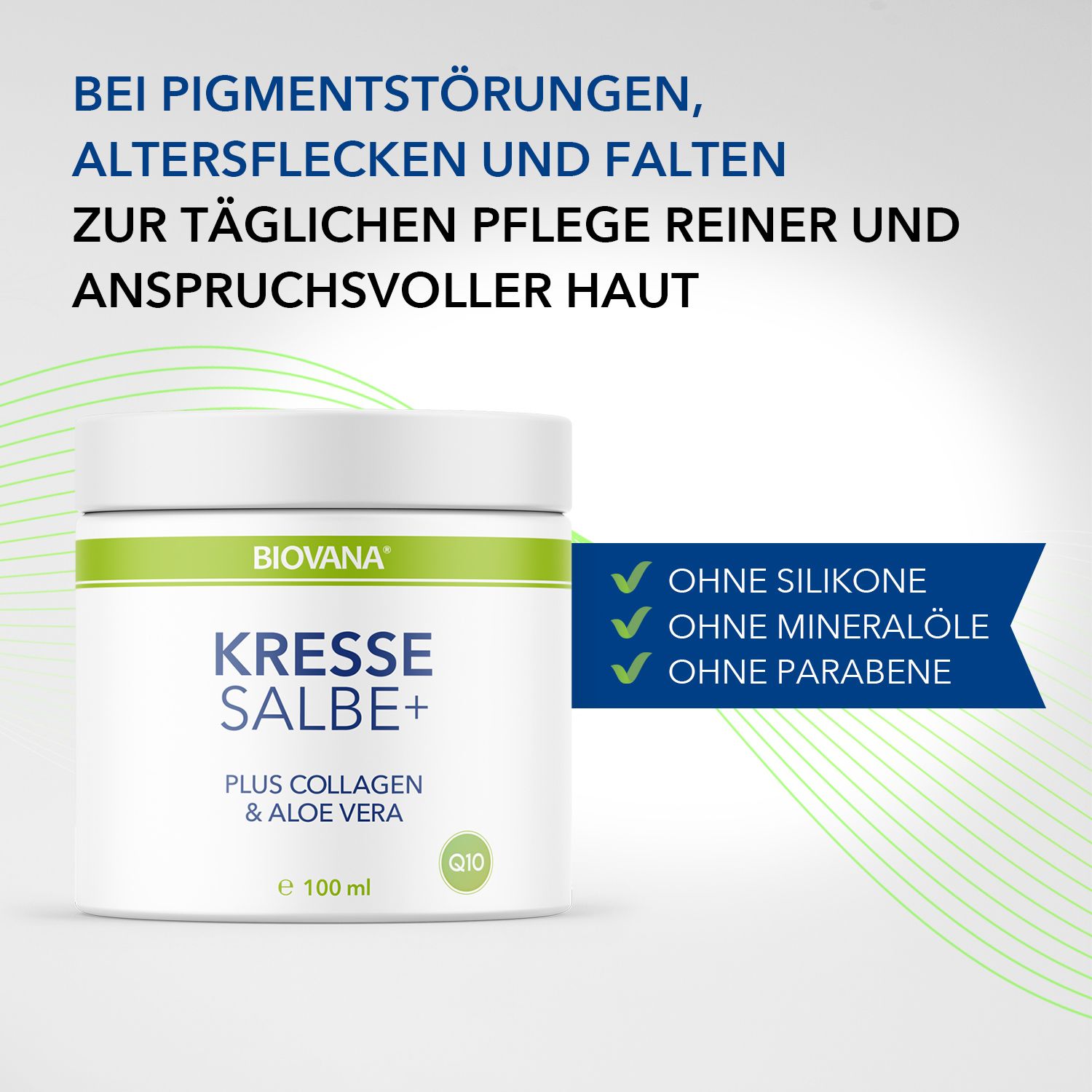 Biovana Kressesalbe Plus mit Collagen, Coenzym Q10 & Aloe Vera