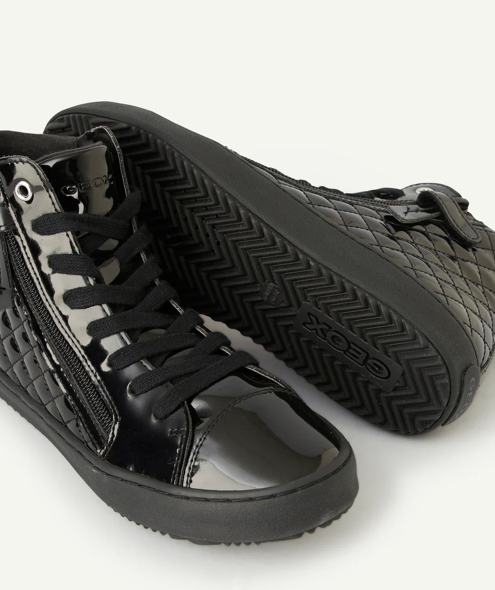 GEOXBASKETS MONTANTES FILLES KALISPERA NOIR VERNIS