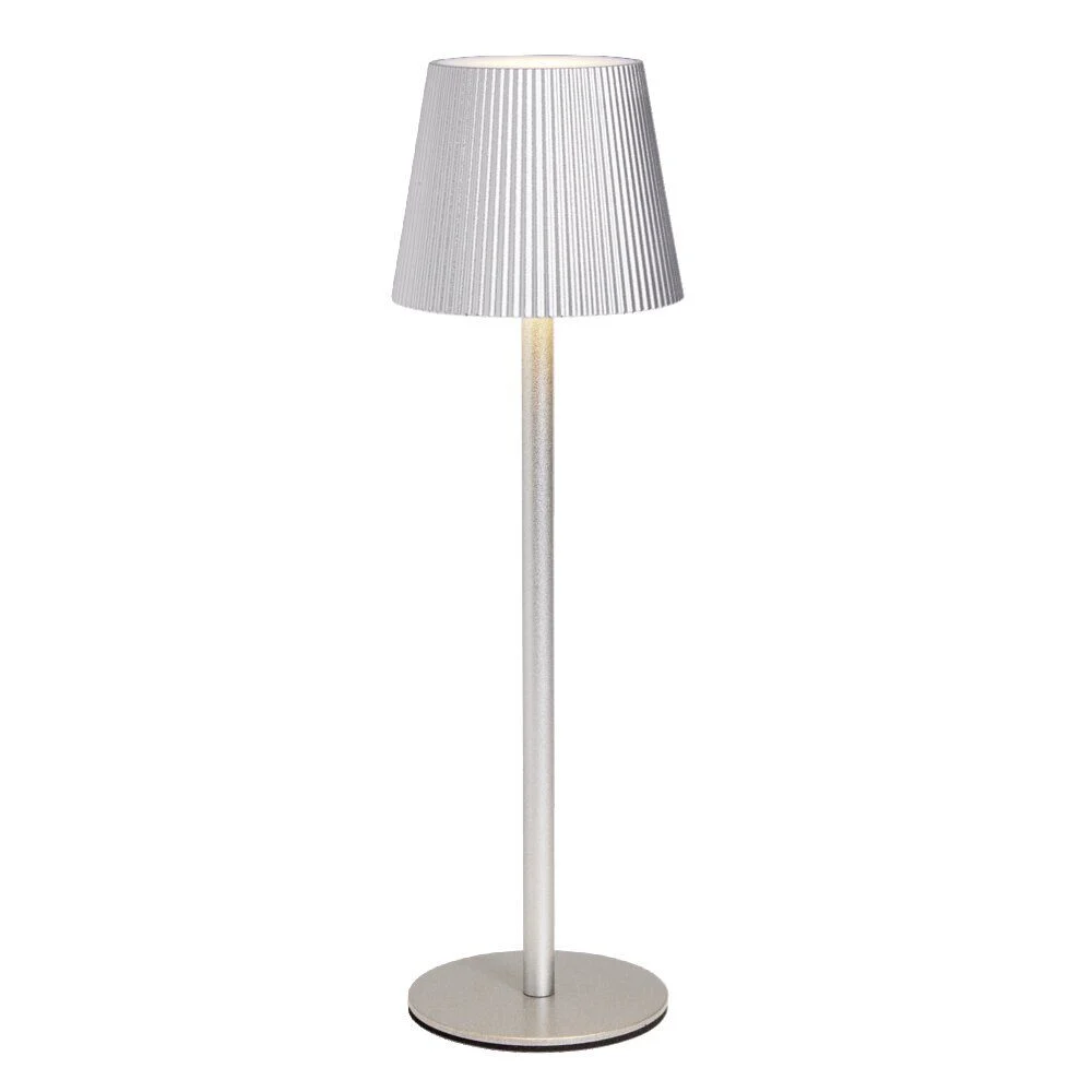 Lampe de table Talli USB tactile grise Ø11xH37cm
