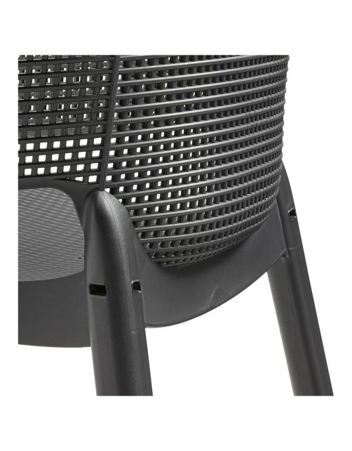 Keter Stoel Elisa - Tuinmeubelen - 62.5x57x79cm cm Antraciet Stapelbaar