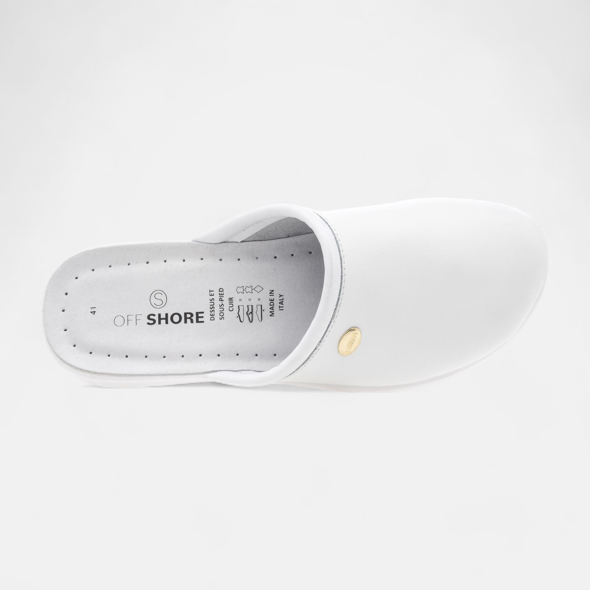 Chaussures confort paramédical Homme en cuir blanc