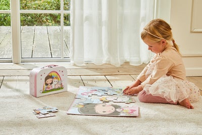 Barbo Toys Lillie & Ellie Koffert med Gulvpuslespill 24 Brikker
