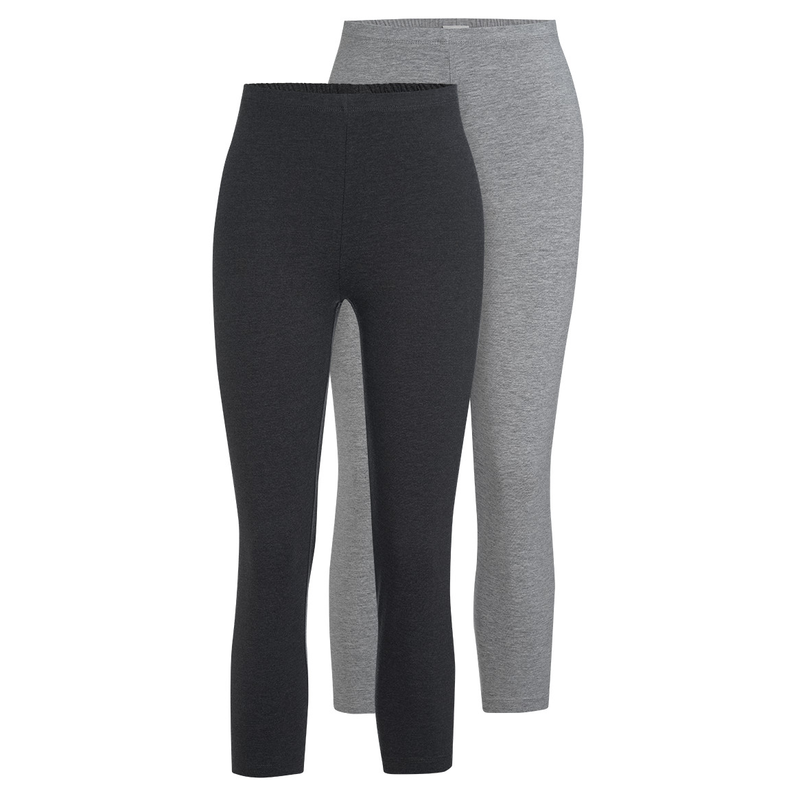 Famy 2 Damen 3/4-Leggings unifarben dunkelgrau / hellgrau