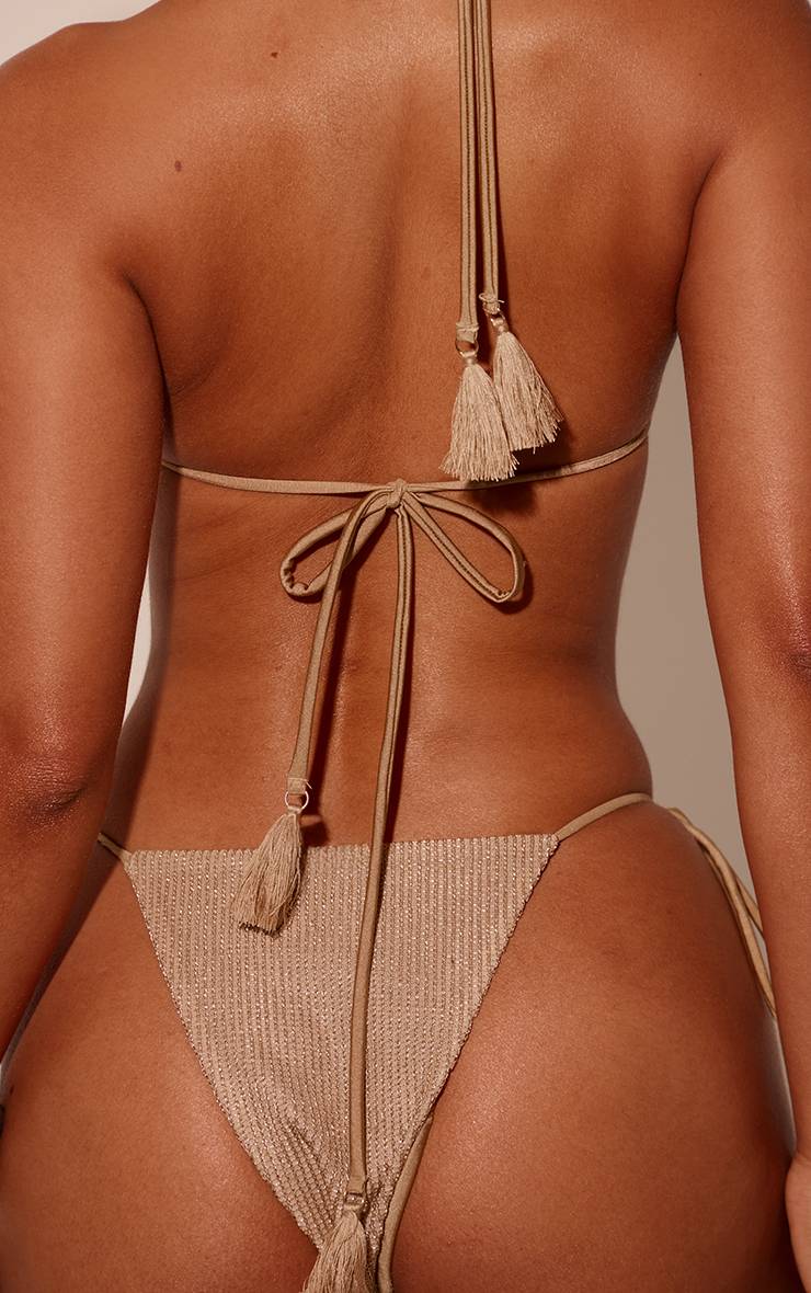 Doré Haut De Bikini Triangle Lurex