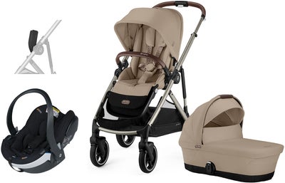Cybex GAZELLE S Duovogn inkl. BeSafe iZi Go Modular X2 Babybilstol, Almond Beige/Taupe