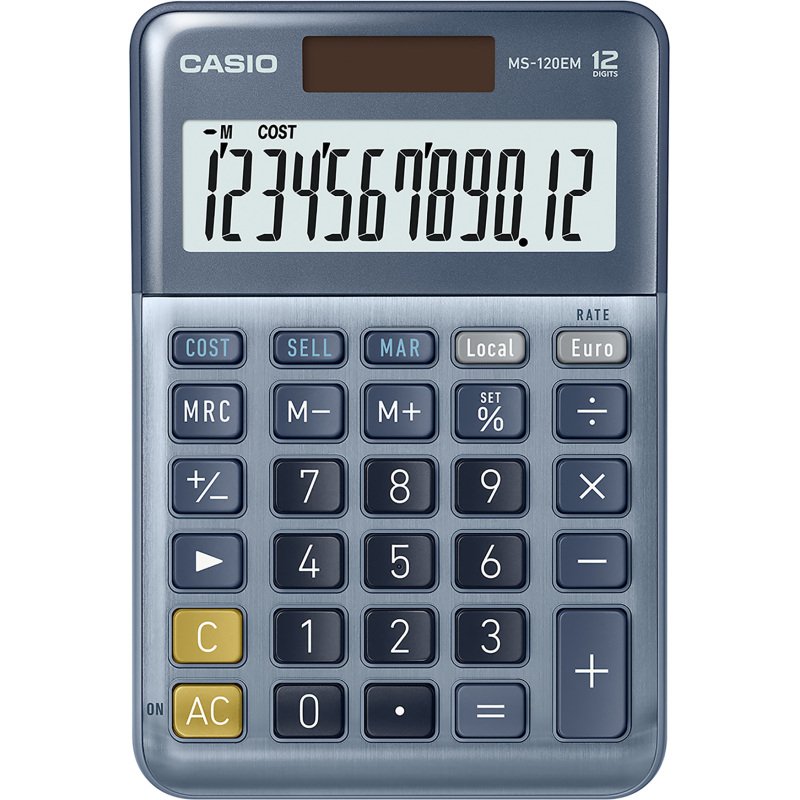 Calculatrice de bureau Casio MS-120EM - 12 chiffres