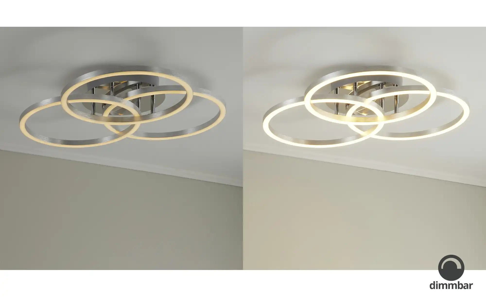 Meisterleuchten LED-Deckenleuchte, Alu-gebürstet, Kreise