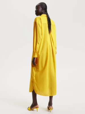 Vestido camisa maxi de voile descontraído