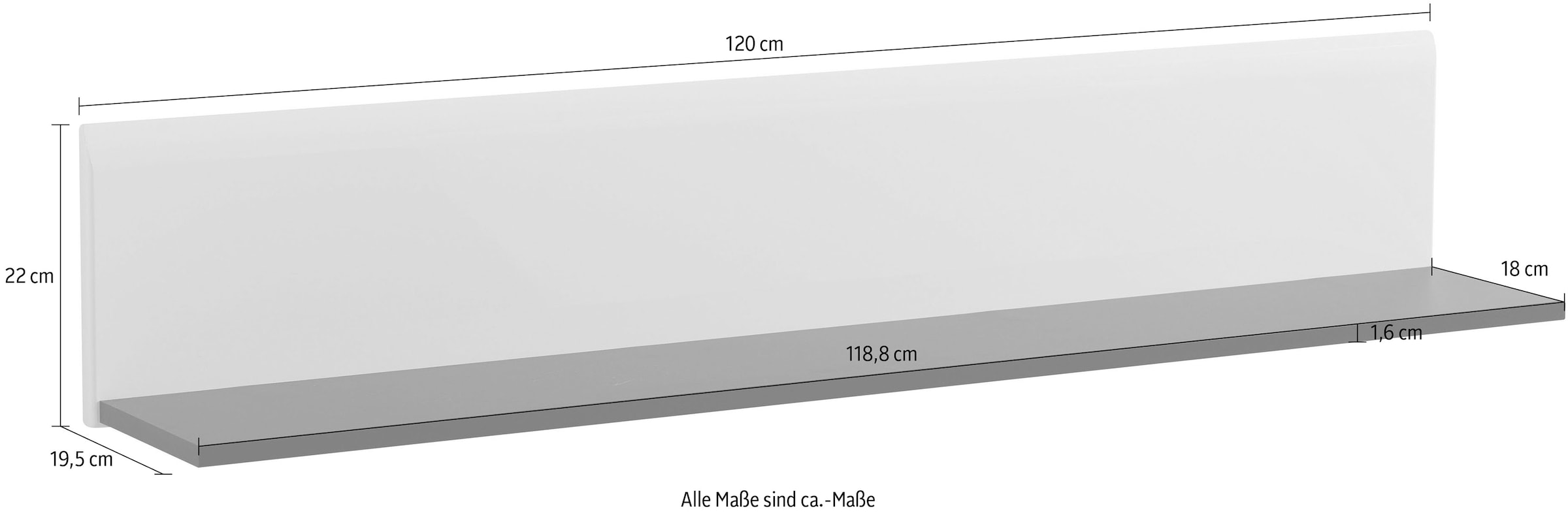 INOSIGN Wandregal »Trentino« Breite ca. 120 cm