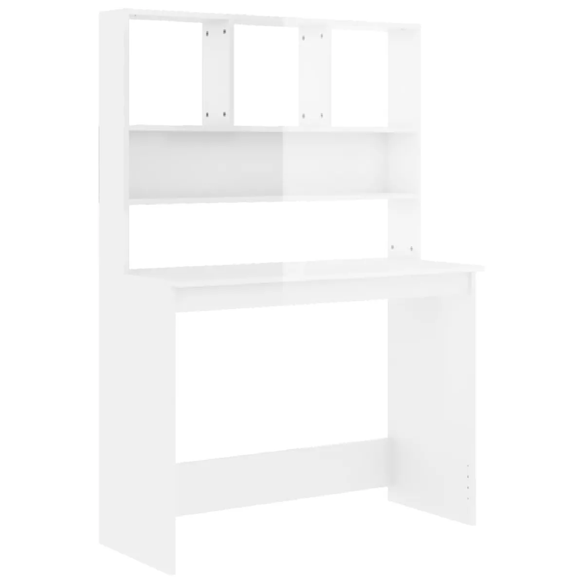 VidaXL Bureau Blanc brillant