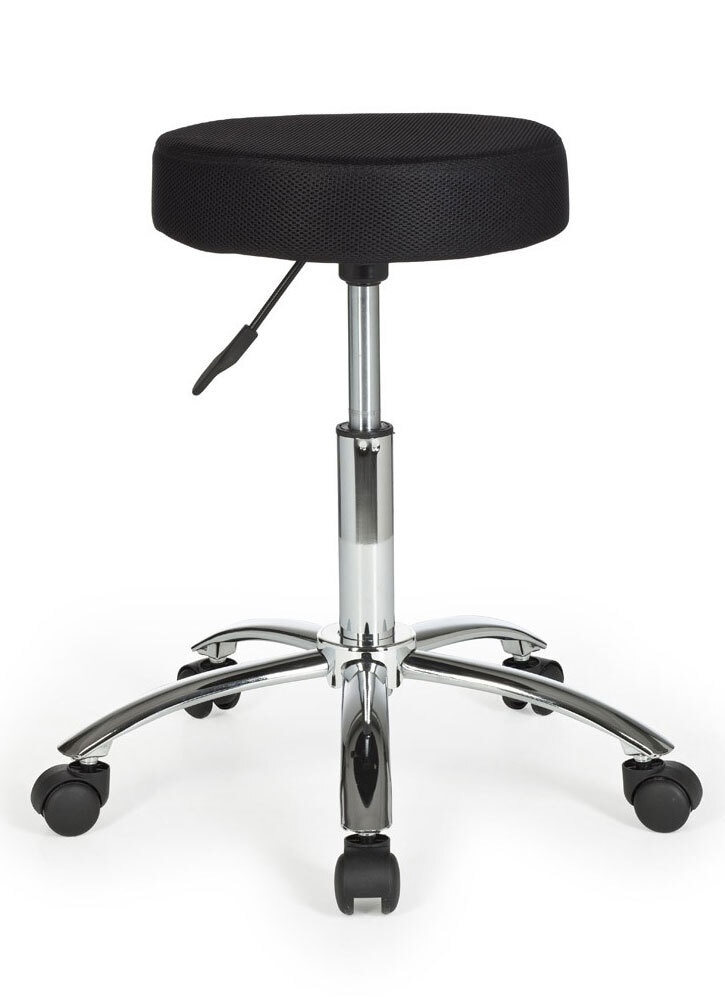 Drehhocker 55 cm chromfarbig/ schwarz