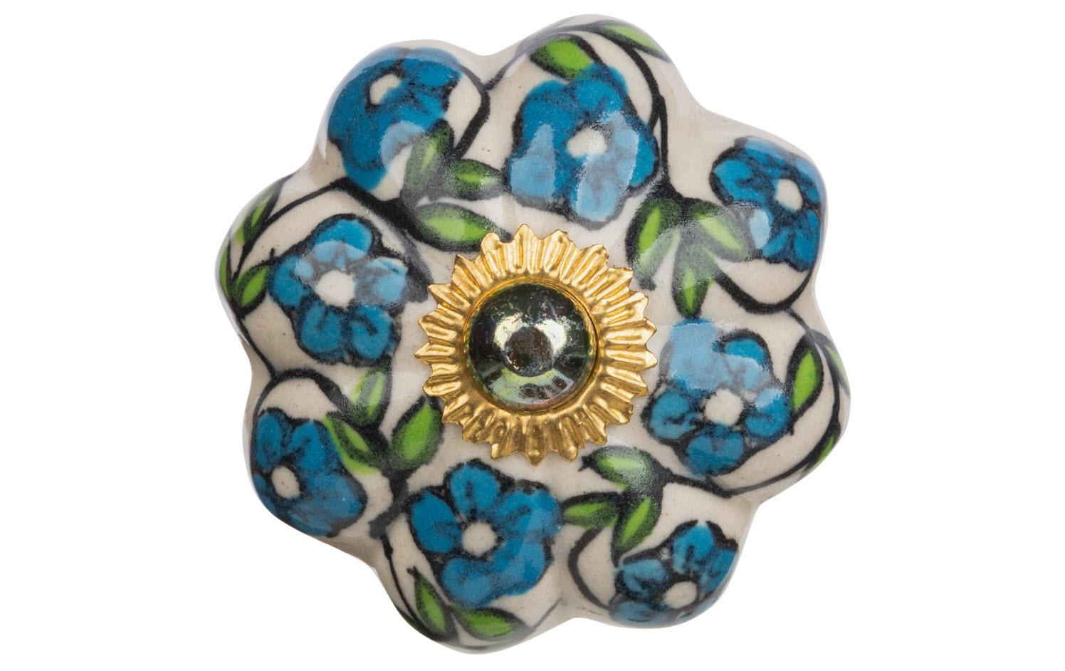 Möbelgriff handgemacht, Ø 4.5 cm, Mehrfarbig/GoldMöbelknauf mit Muster