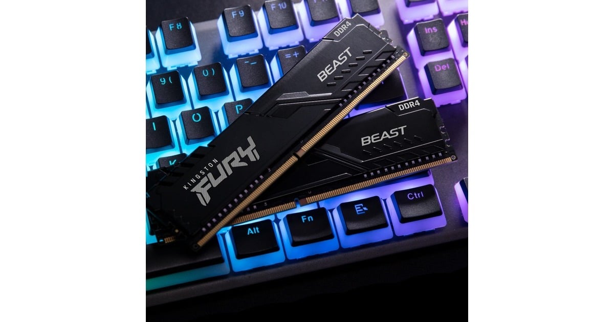 Kingston FURY64 GB DDR4-3600 Kit werkgeheugen  (Zwart, KF436C18BBK2/64, Beast, XMP 2.0)