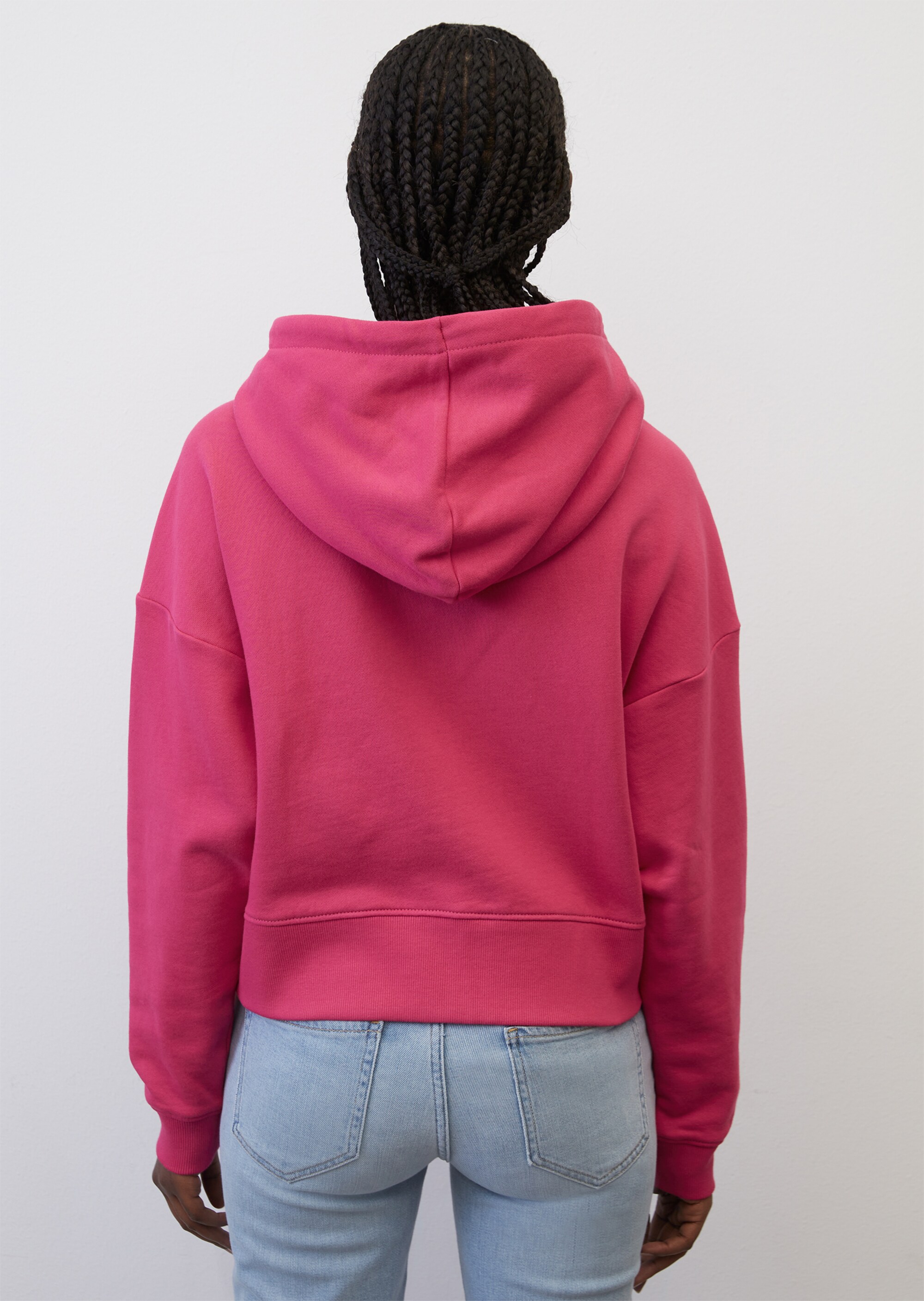 Kapuzen-Sweatjacke loose croppedaus Organic Cotton