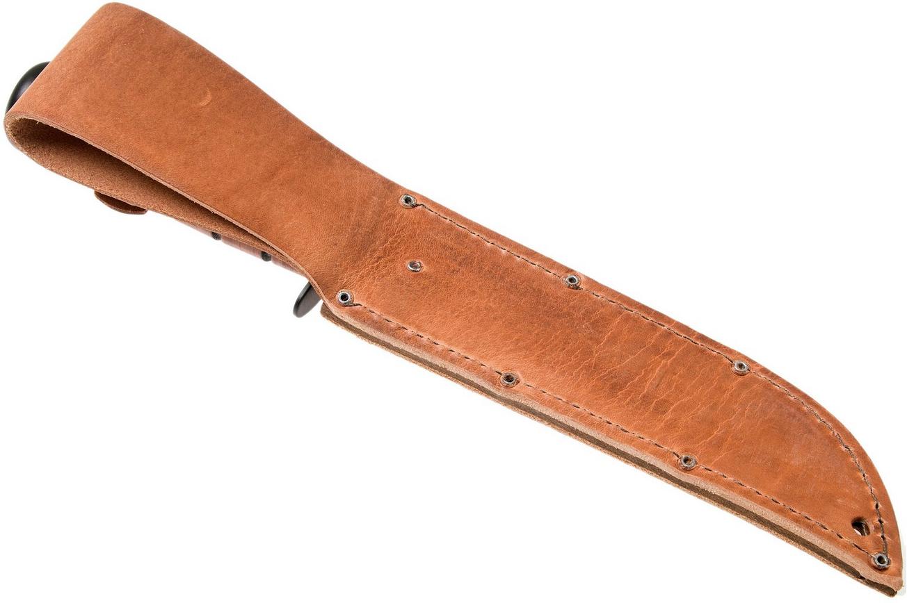 KA-BAR U.S. Army Knife 1219 deels gekarteld, vaststaand mes, lederen foedraal