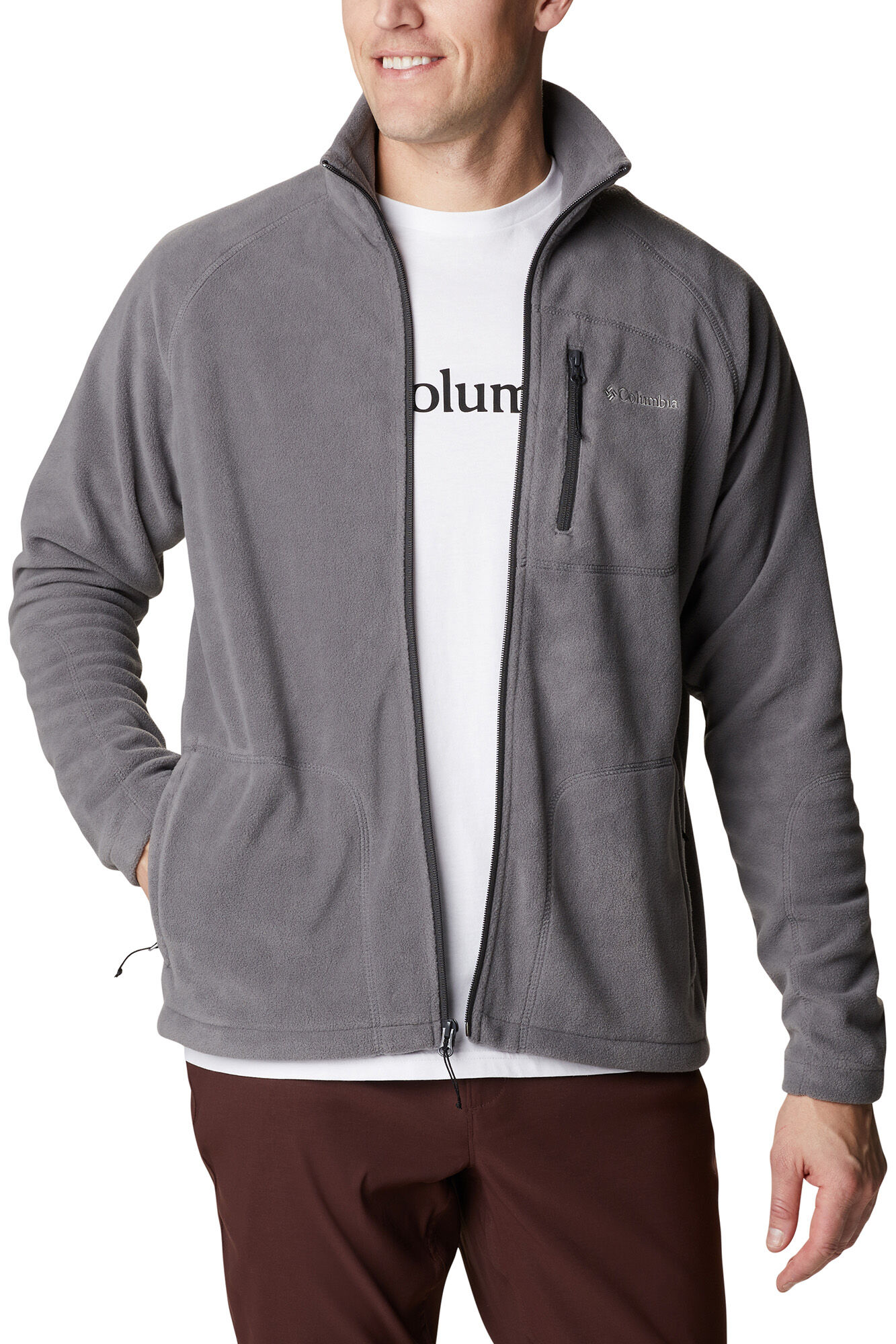 Casaco de lã com zíper Columbia Fast Trek™ para homem - Cinza escuro