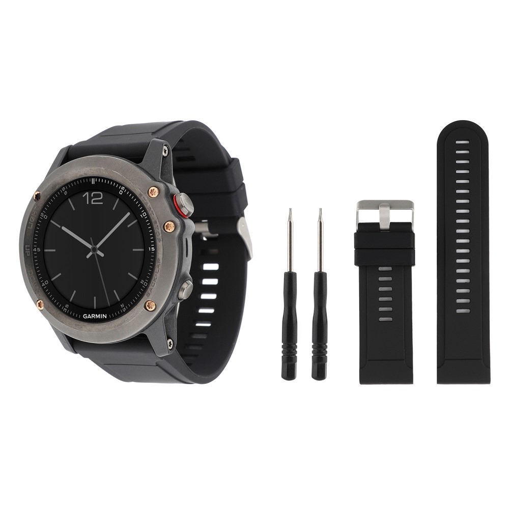 Garmin Ersatz Sport Armband aus Silikon mit 22mm Schnellverschluss (Gelenkumfang: 162-247 mm) - Schwarz