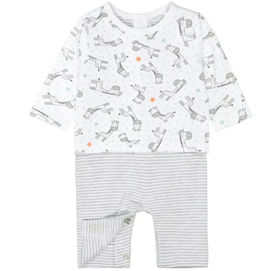 STACCATO Girls Strampler+Shirt white gemustert