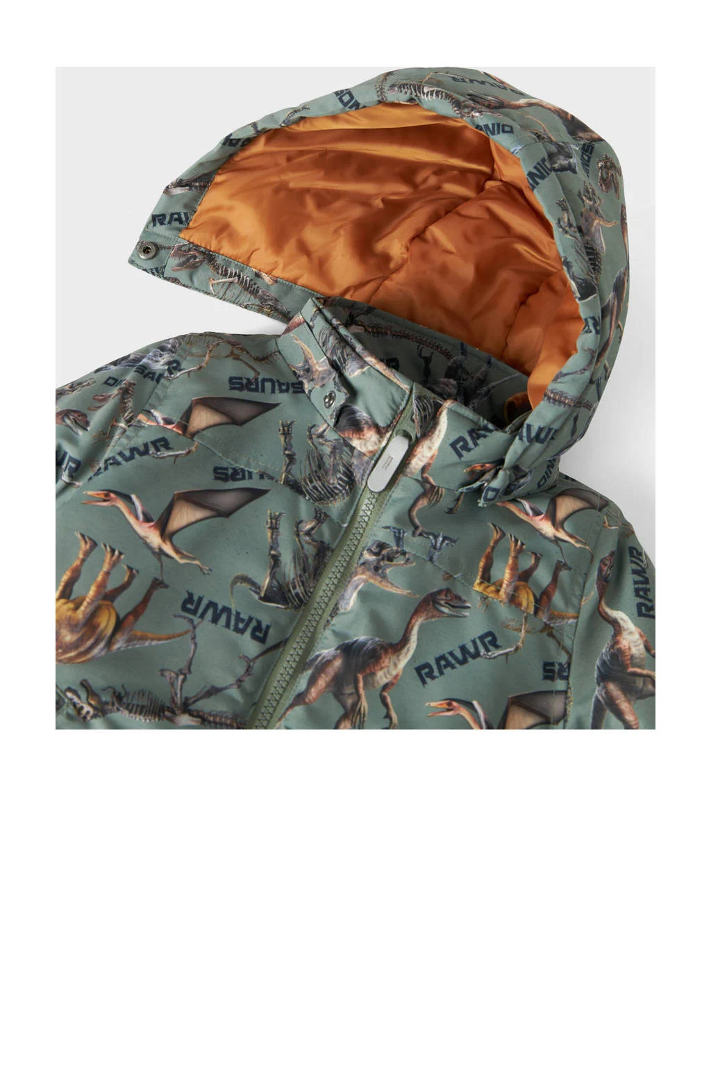 NAME IT winterjas NMMMAX met all over print zachtgroen/bruin/oranje