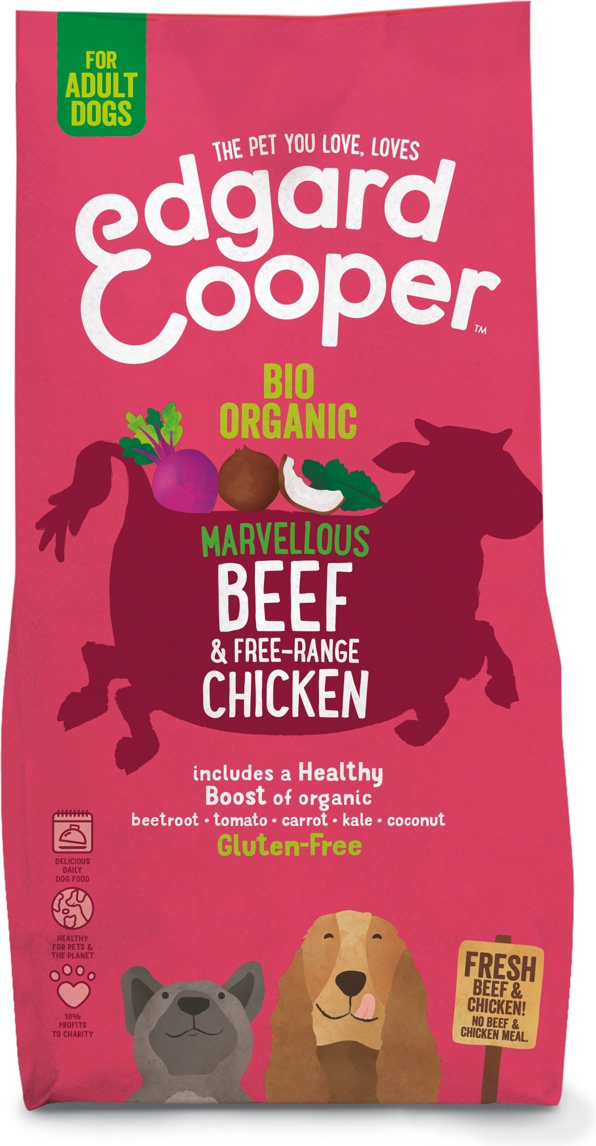 Edgard & Cooper hondenvoer Bio rund en kip adult 7 kg