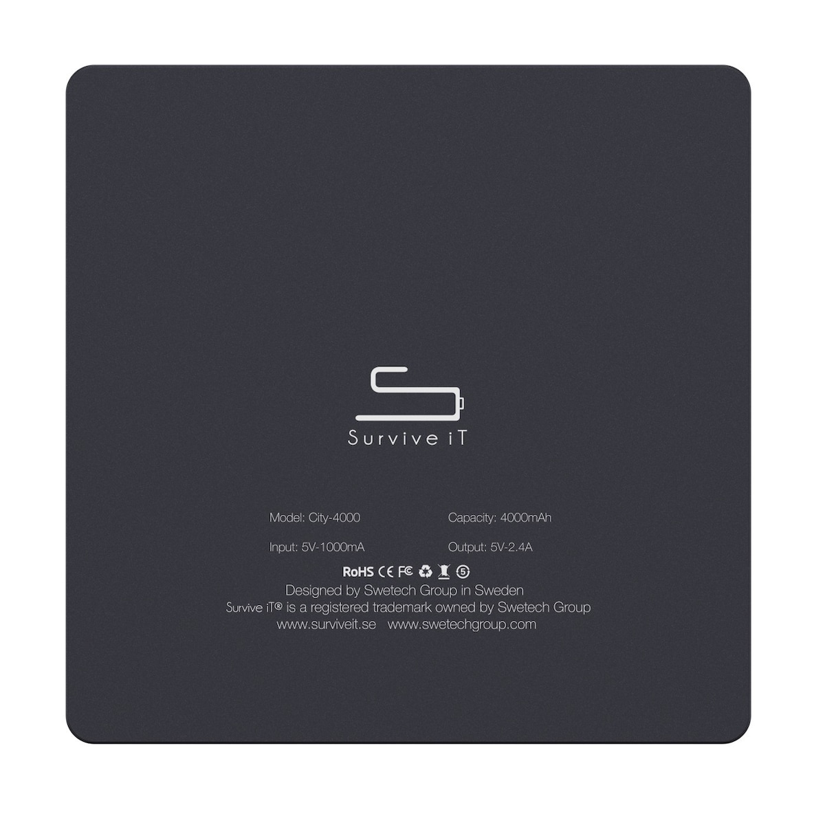 Survive iT City 4000mAh powerbank (grå)