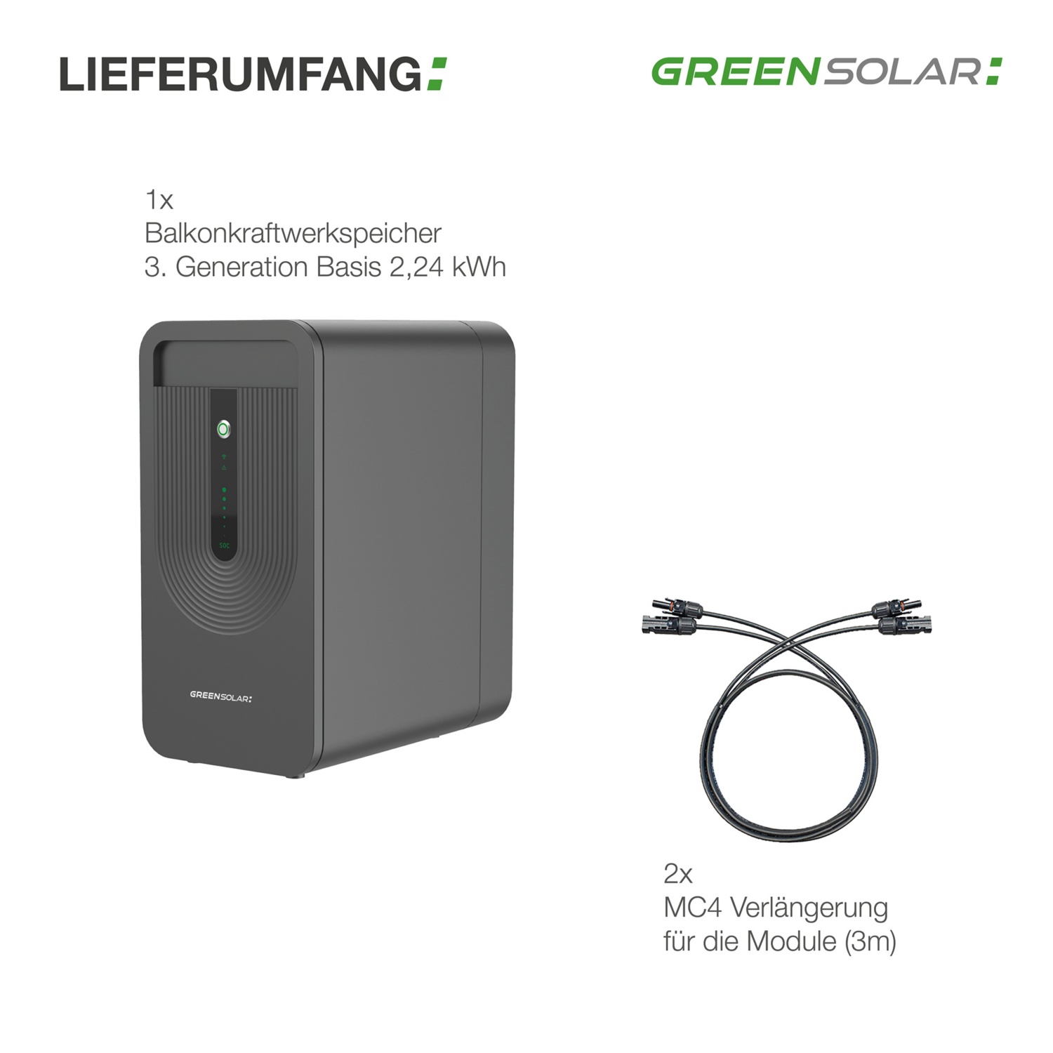 GREEN SOLAR Batterie 2,24 kWh