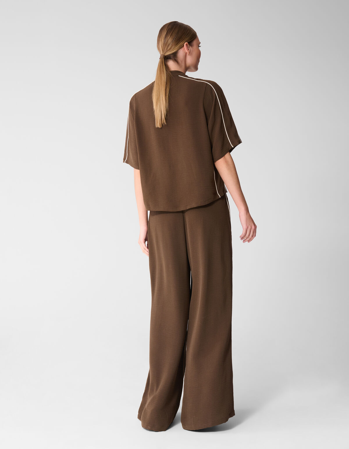 Twist Wide Leg Fit Broek Bruin