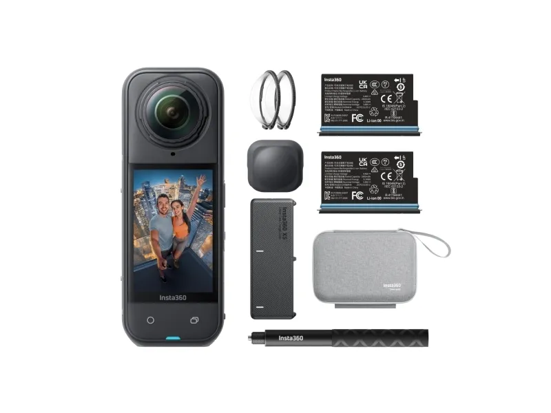 Insta360 X5 - Essentials Bundle - 360° action-kamera - 8K / 30 fps - 72 MP - Bluetooth, Wi-Fi op til 15 m - sort