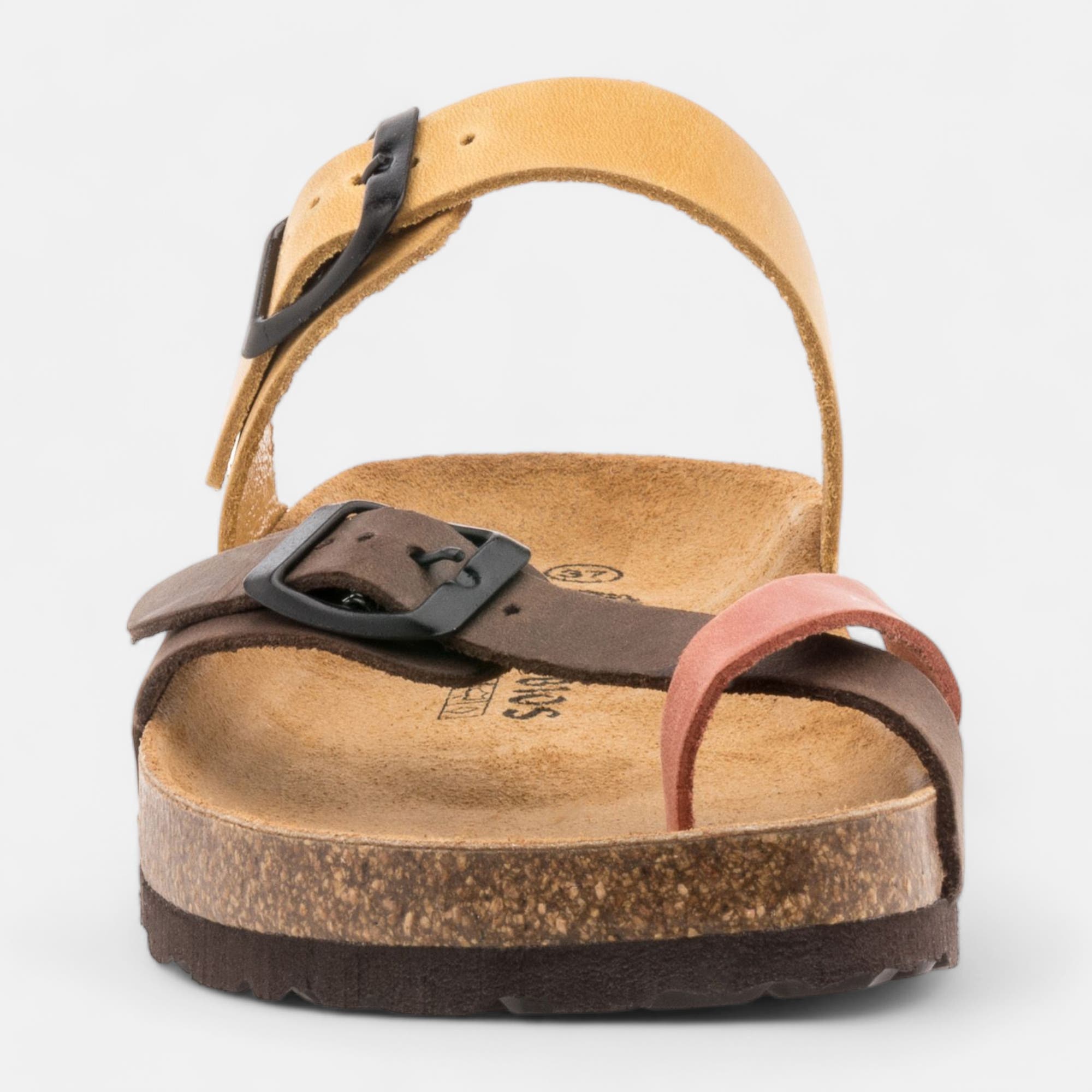 Mules semelle liège Femme en cuir multicolore