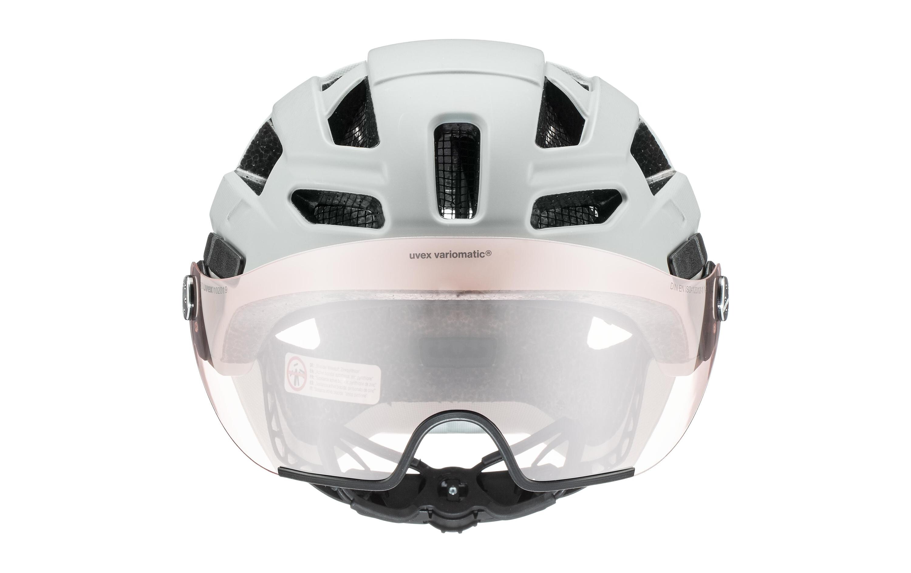 Helm uvex finale visor V papyrus matt , M<br>Photochromatischer Visier-Helm mit Plug-In-LED