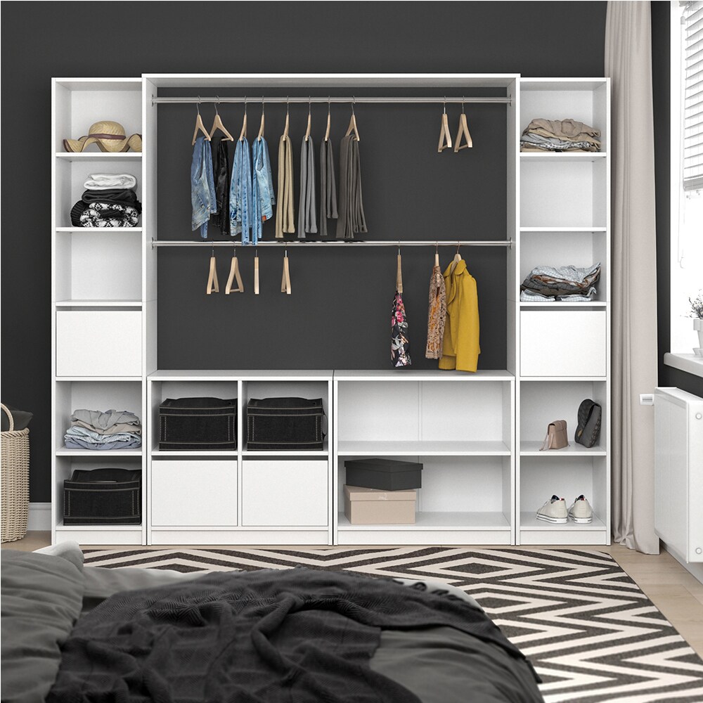Vicco Kommode Visit Kleiderschrank Sideboard Regal Umkleide zweigeteilt Weiß