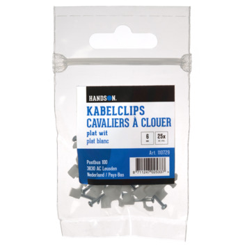 Handson Kabelclip Plat Wit 6 mm 25 Stuks