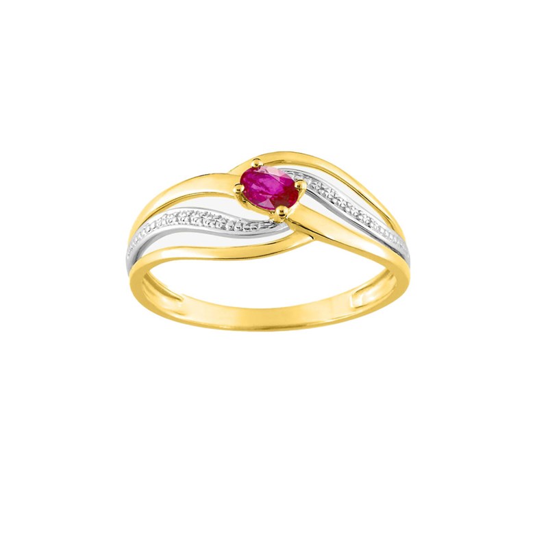 Bague femme - rubis - Or 18 Carats