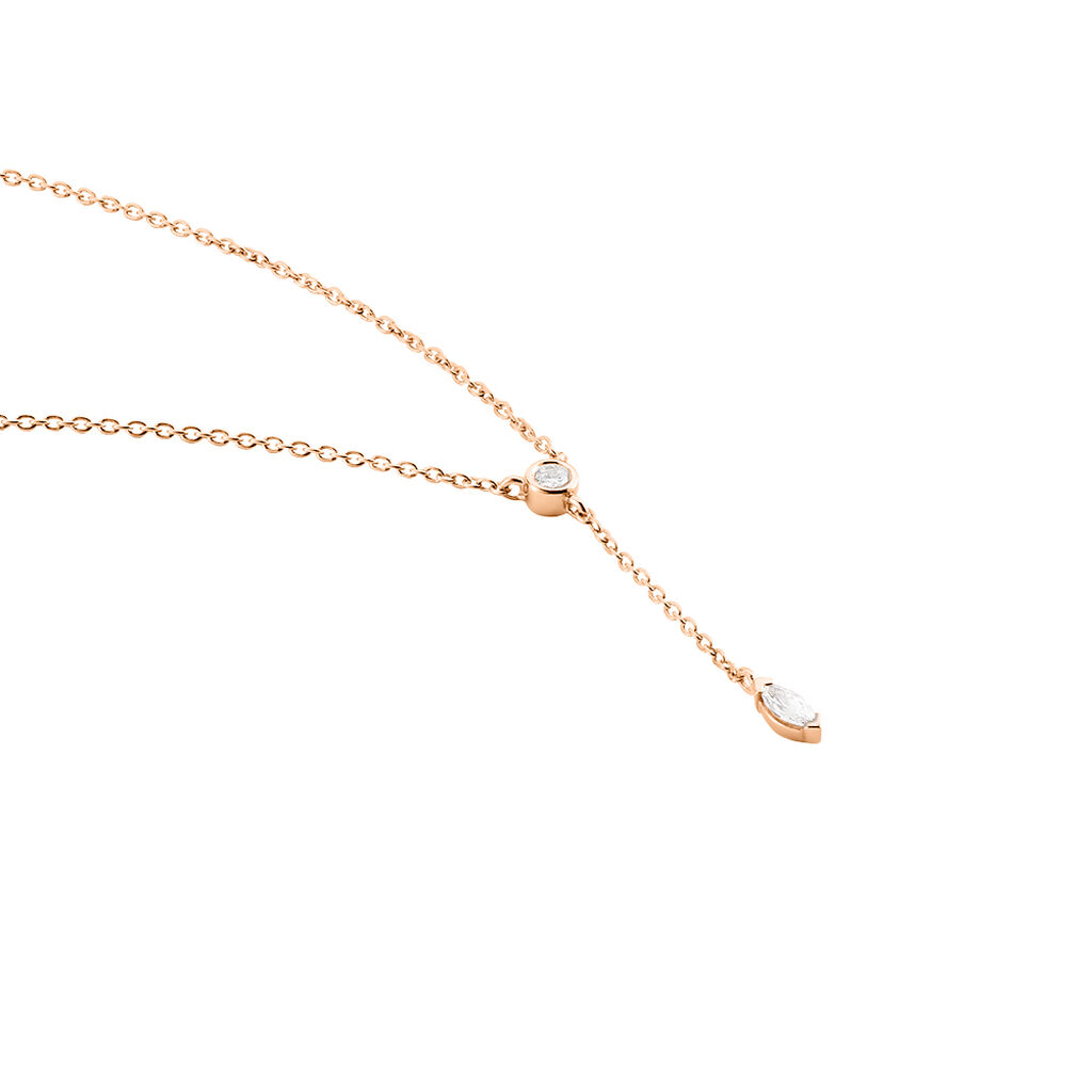 Collier Kenta Argent Rose Oxyde De Zirconium