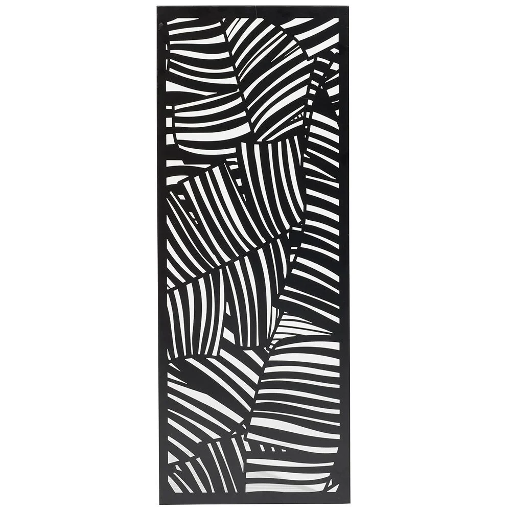 Panneau décoratif design feuillage métal ajouré noir 50xH130cm