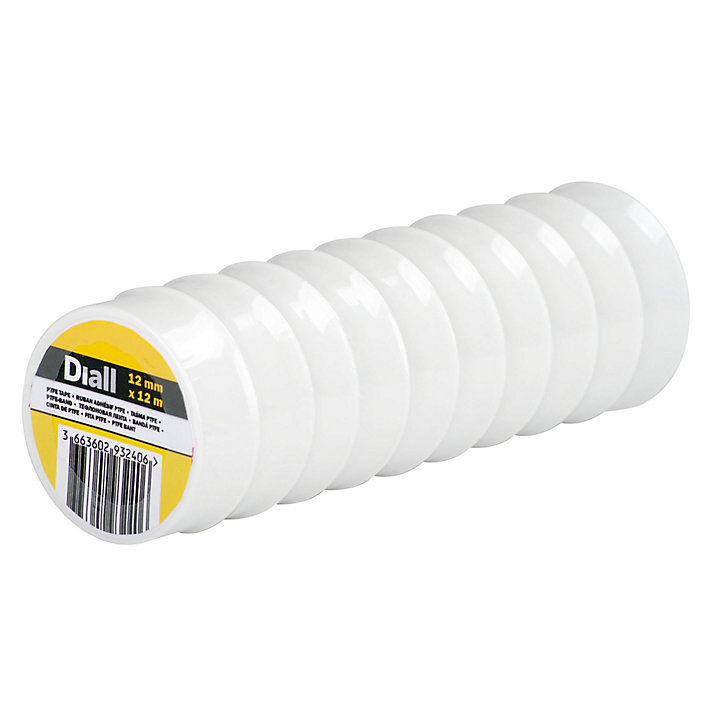 Ruban PTFE régulier 12 mm x 12 m x 0,76 mm, 10 pièces