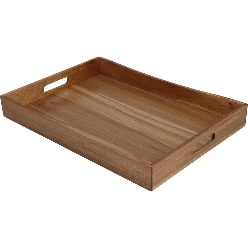 Excellent Houseware dienblad van bamboe - 50 x 35 x 6 cm - bruin