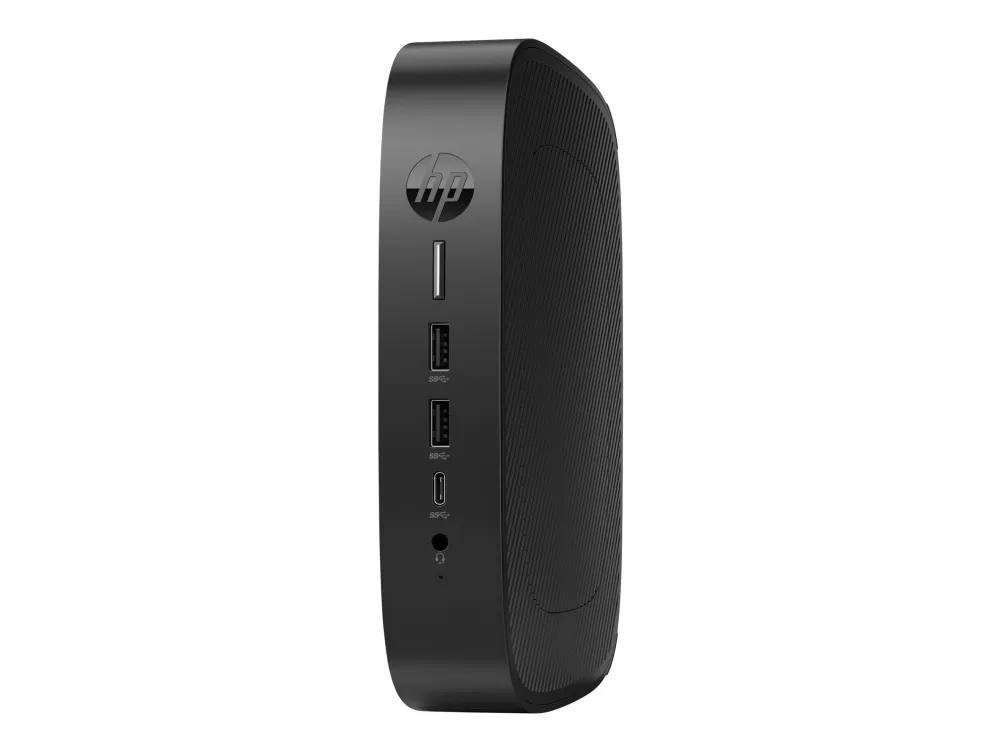 HP Elite t655 - Tynd klient - SFF 1 x Ryzen Embedded R2314 / op til 3.5 GHz - RAM 8 GB - flash 32 GB - eMMC - Radeon Graphics - Gigabit Ethernet - HP ThinPro - skærm: ingen - tastatur: tysk