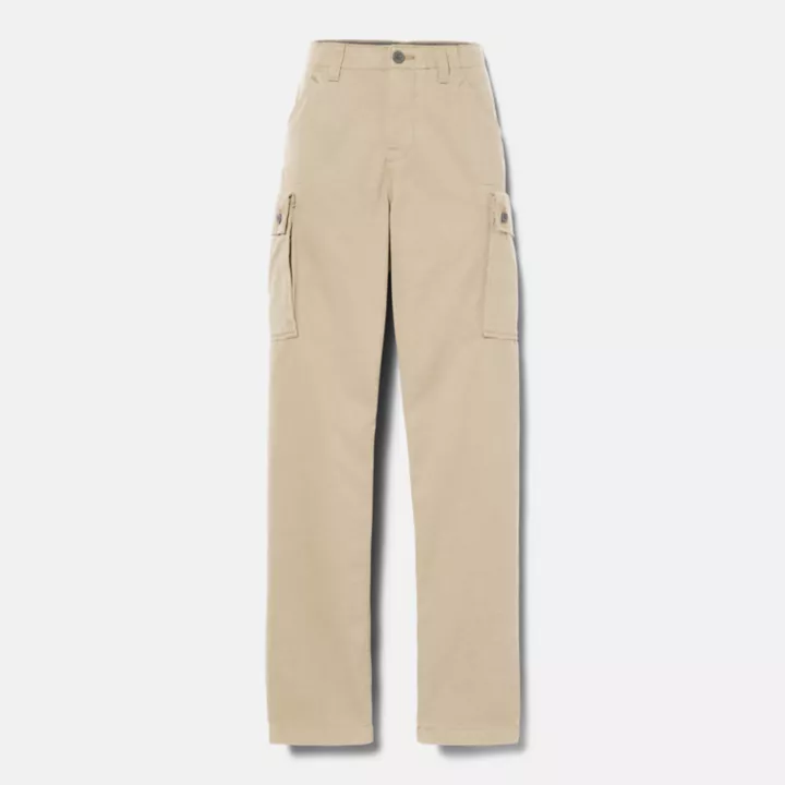 Pantalon cargo en sergé pour homme en beige