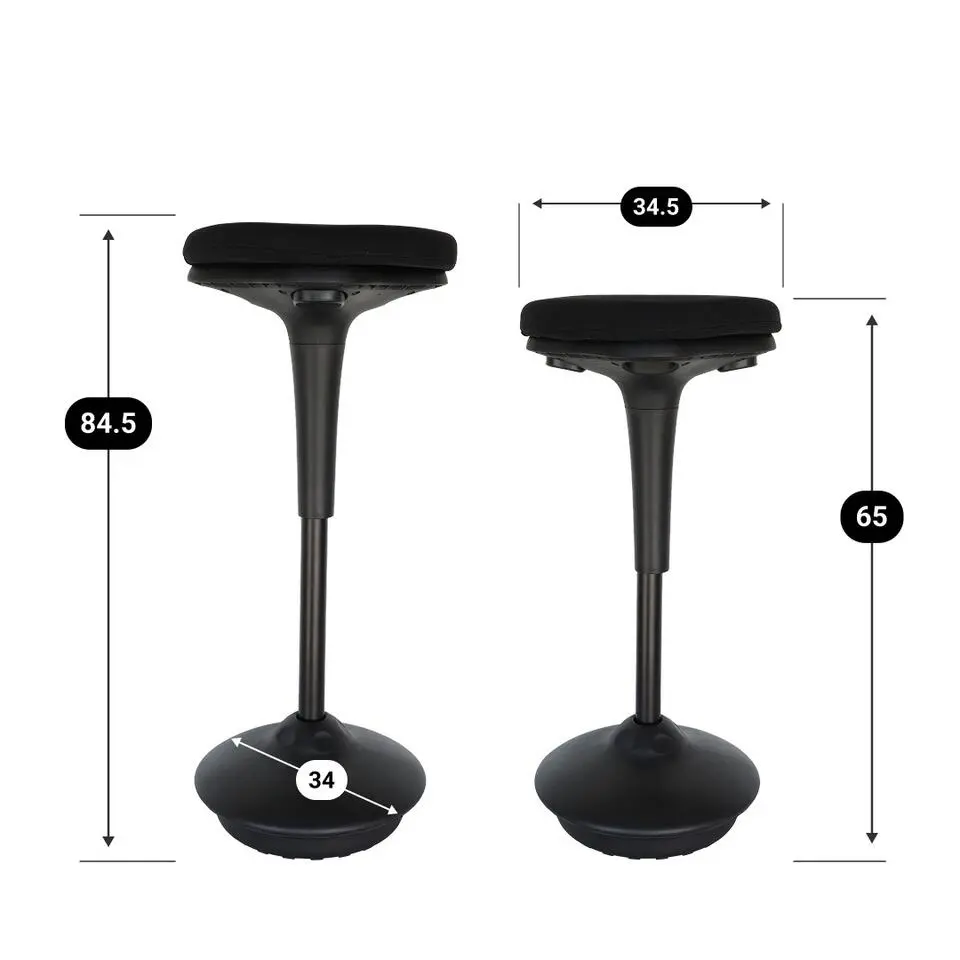 Ergonomische zit-sta kruk / wiebelkruk Base - Zwart