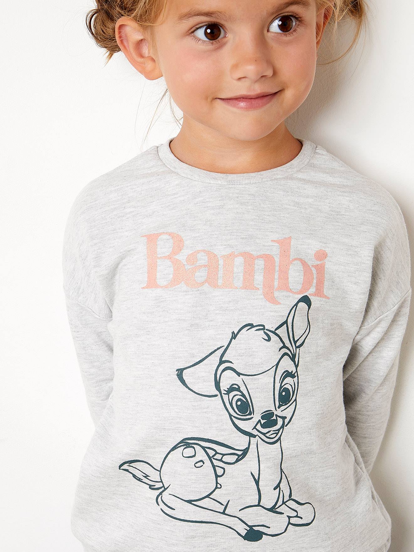 Moletom DS® Bambi, cinza médio, liso com estampas.