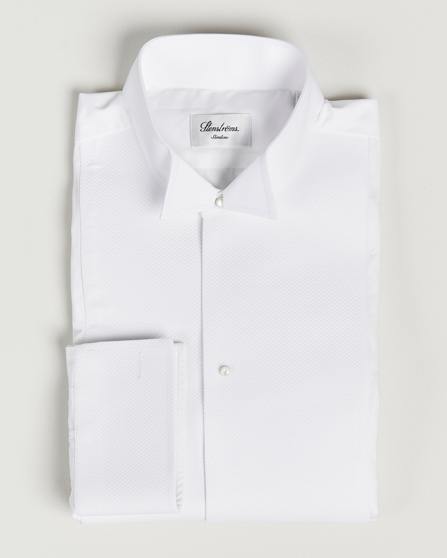 Stenströms Slimline Astoria Stand Up Collar Evening Shirt White