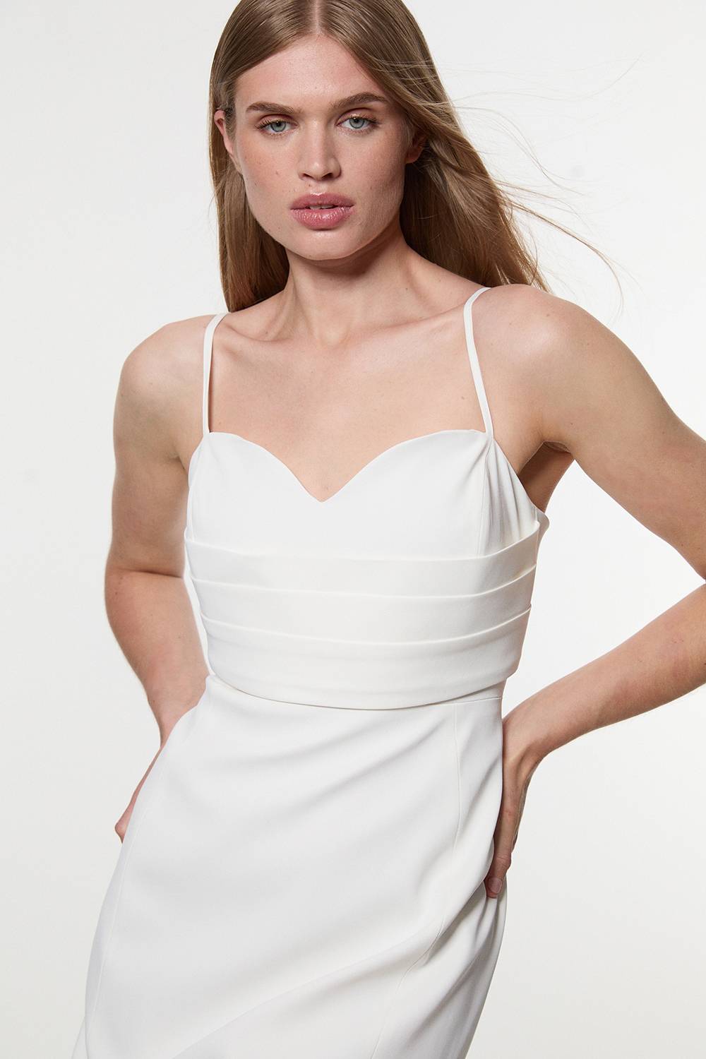 KarenMillen Petite robe midi ajustée avec détails corset soigné